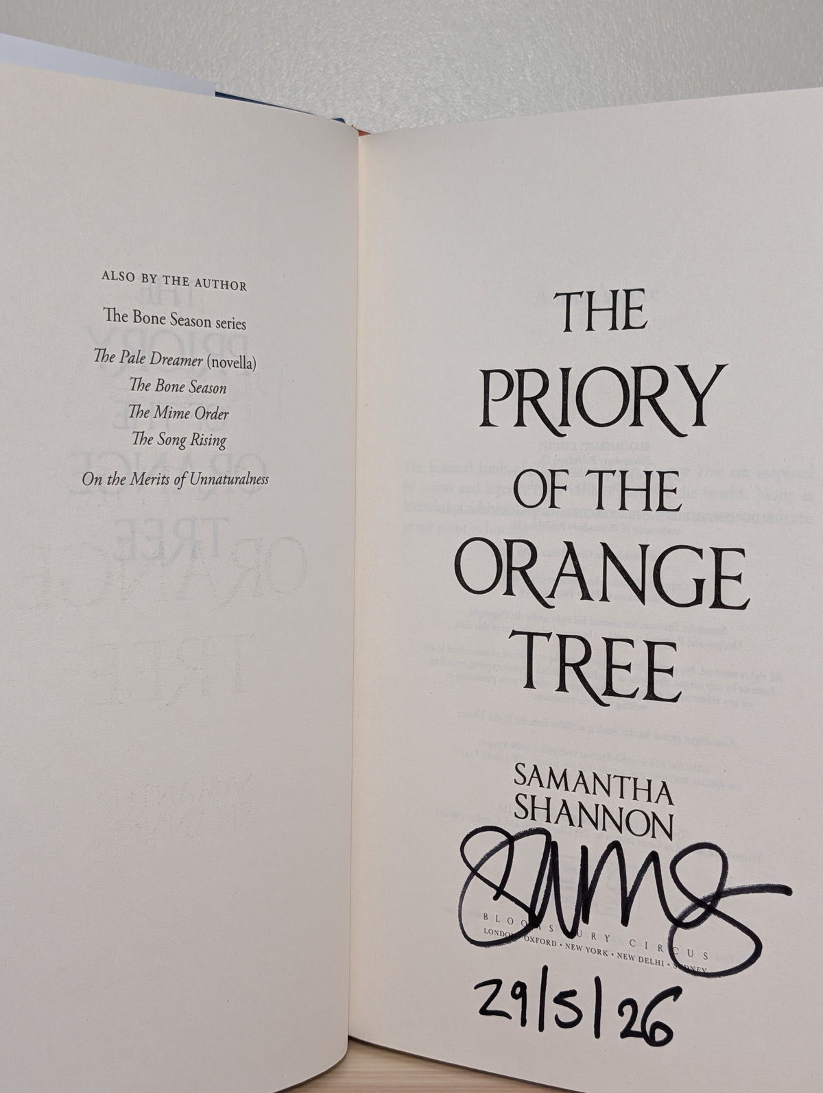 The Priory of the Orange Tree by Samantha Shannon (Signed Dated)