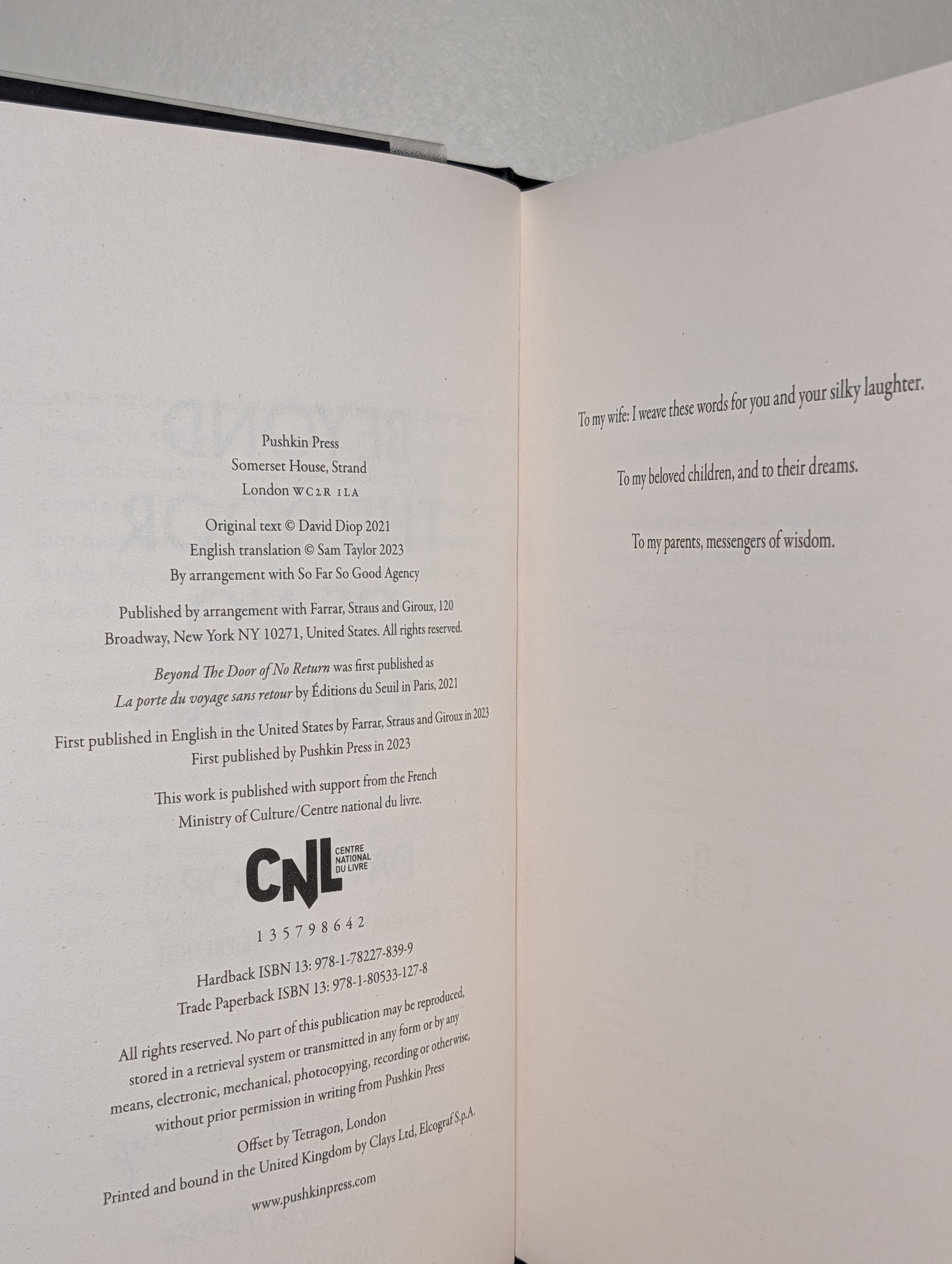 Beyond The Door of No Return (Signed Dated First Edition)