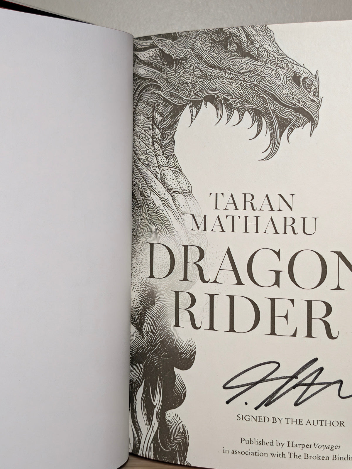 Dragon Rider by Taran Matharu (Signed First Edition with sprayed dragon edges)