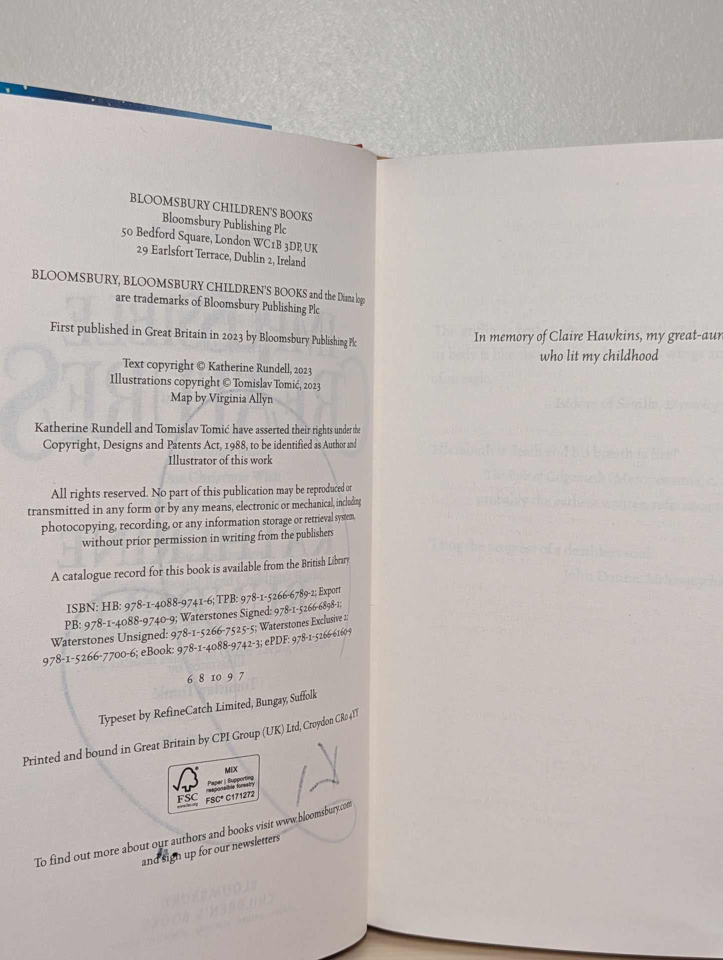 Impossible Creatures by Katherine Rundell (Signed)