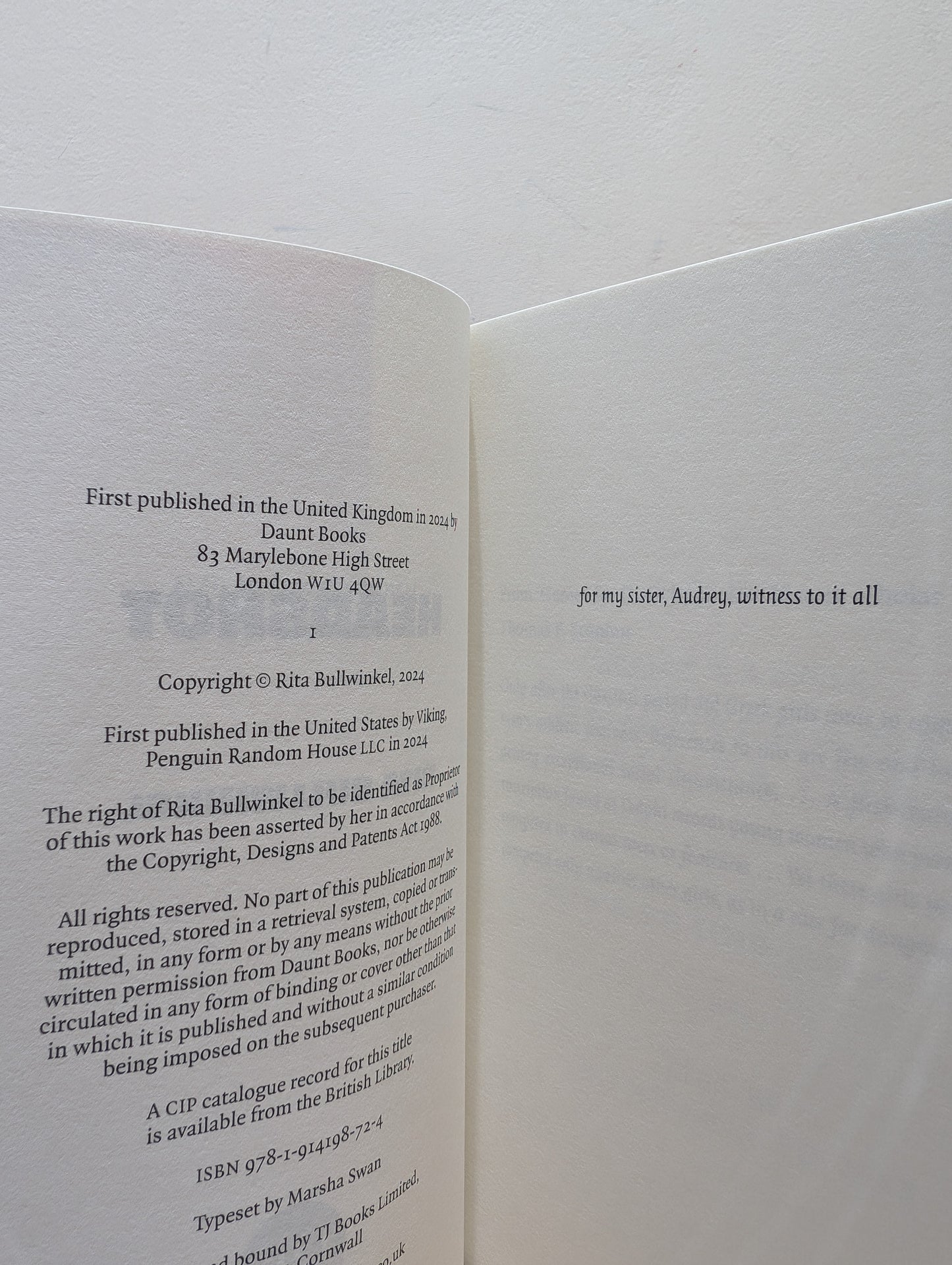 Headshot by Rita Bullwinkel (First Edition)