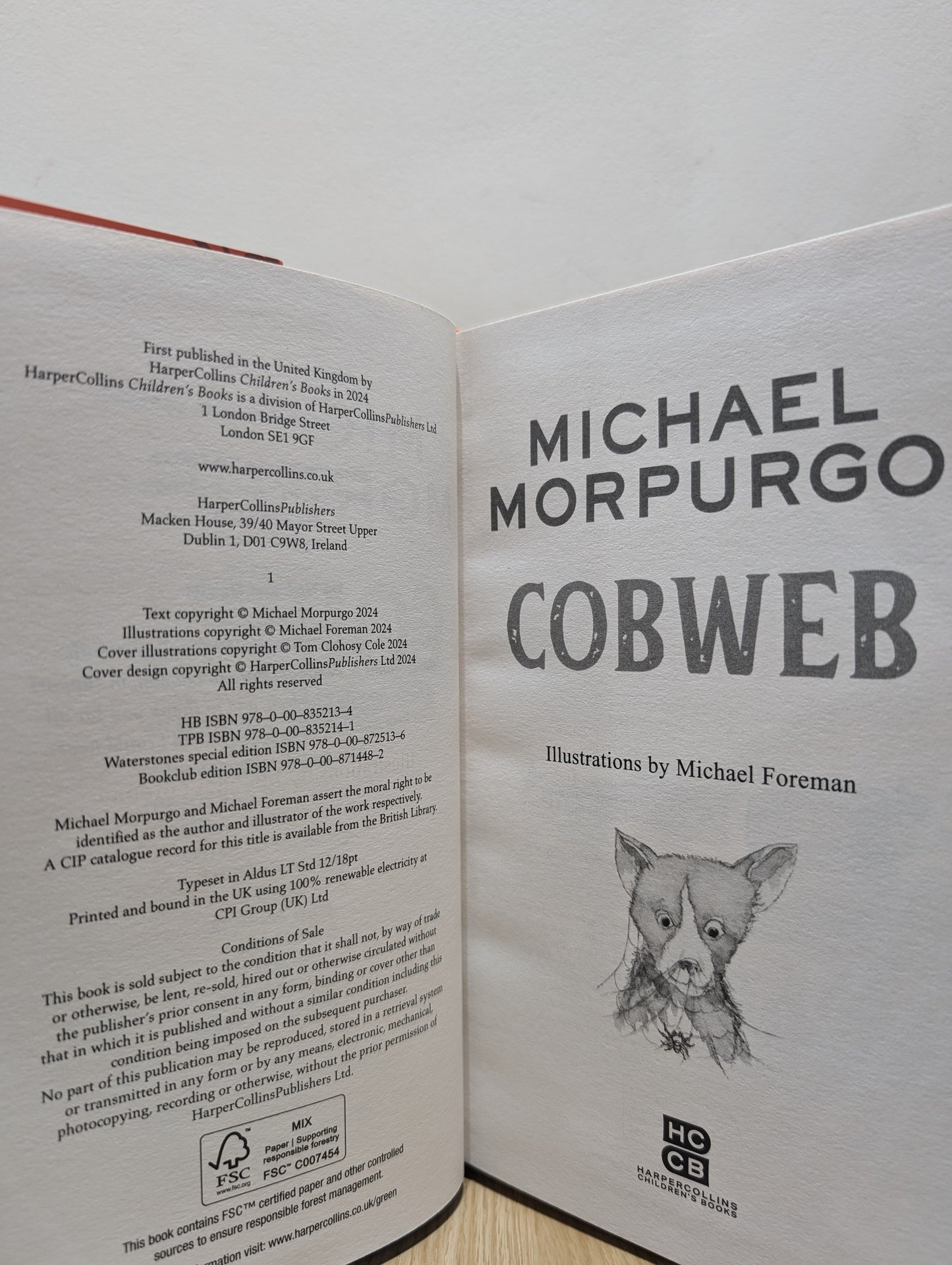 Cobweb by Michael Morpurgo (Signed First Edition)