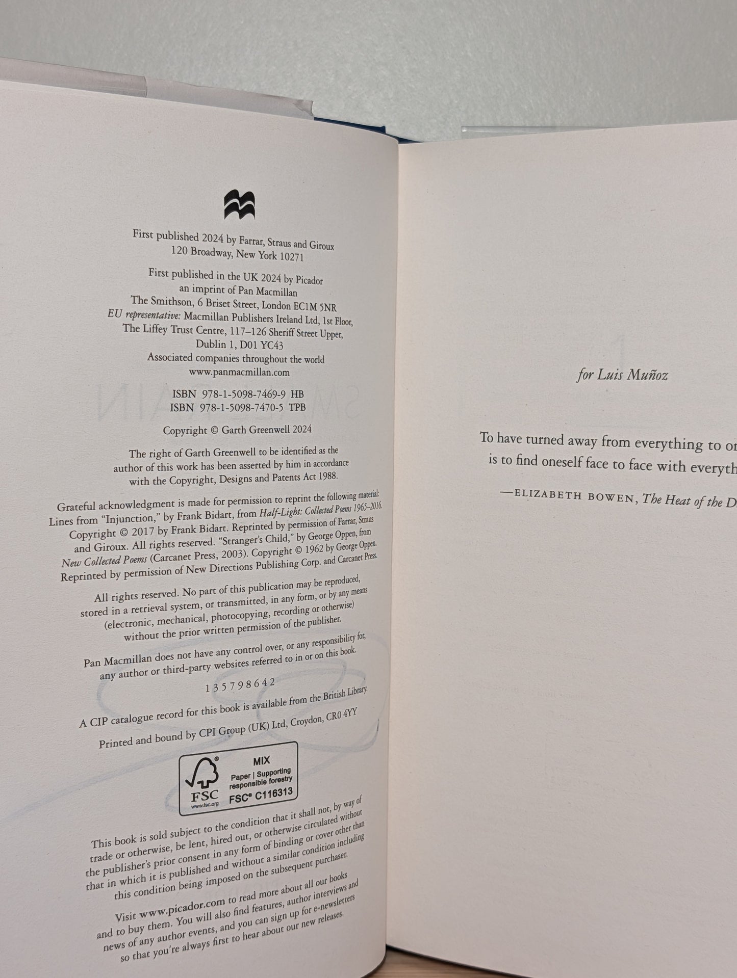 Small Rain by Garth Greenwell (Signed First Edition)