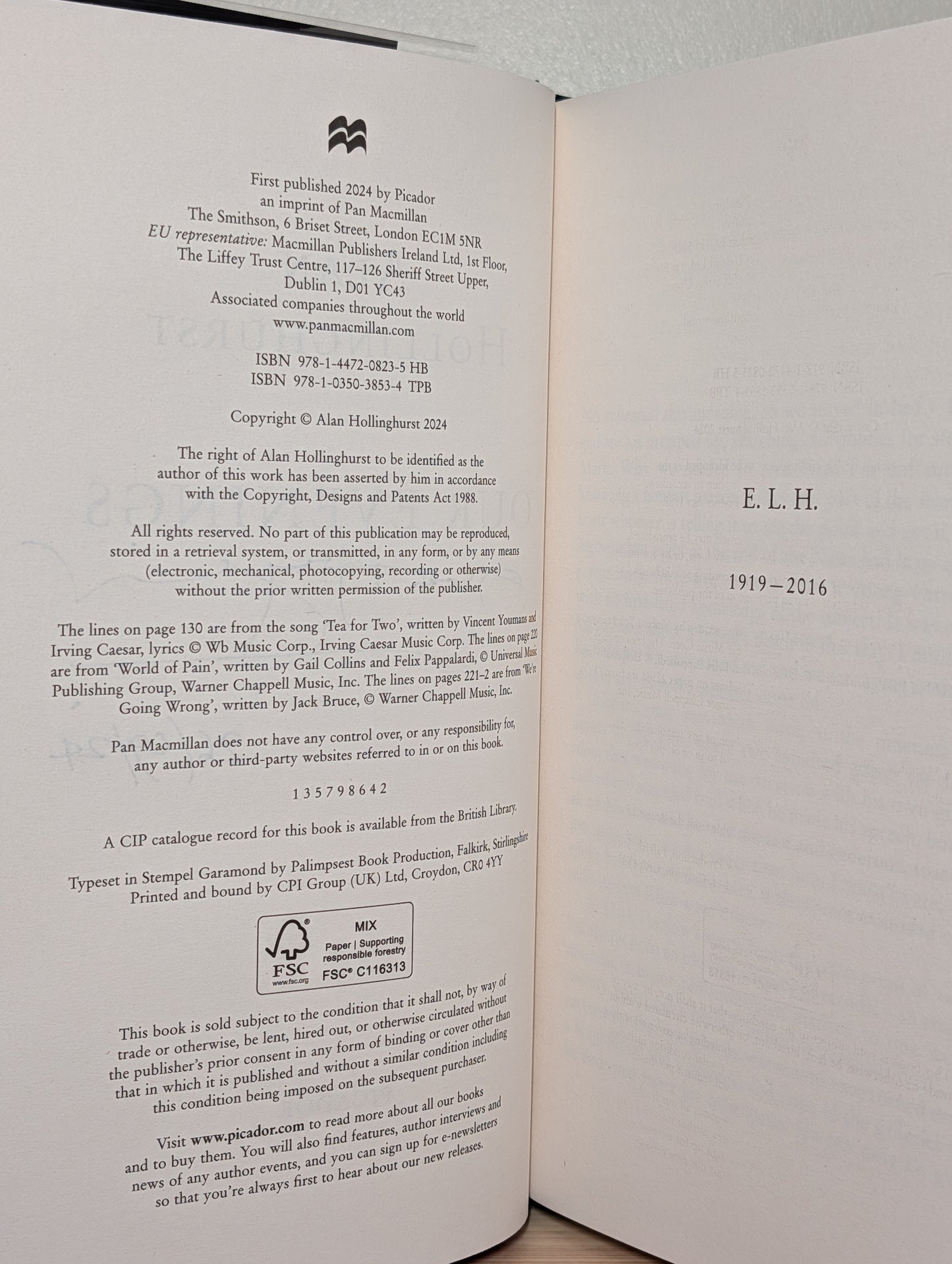 Our Evenings by Alan Hollinghurst (Signed Dated First Edition)