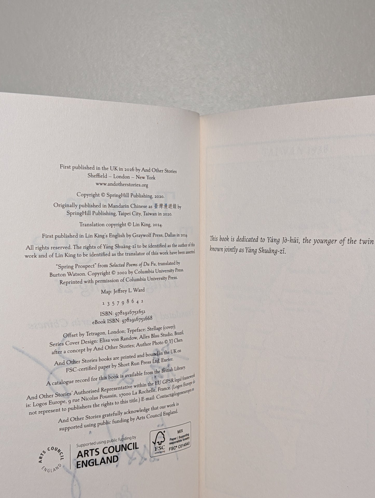 Taiwan Travelogue by Yang Shuang-zi (Double Signed First Edition)