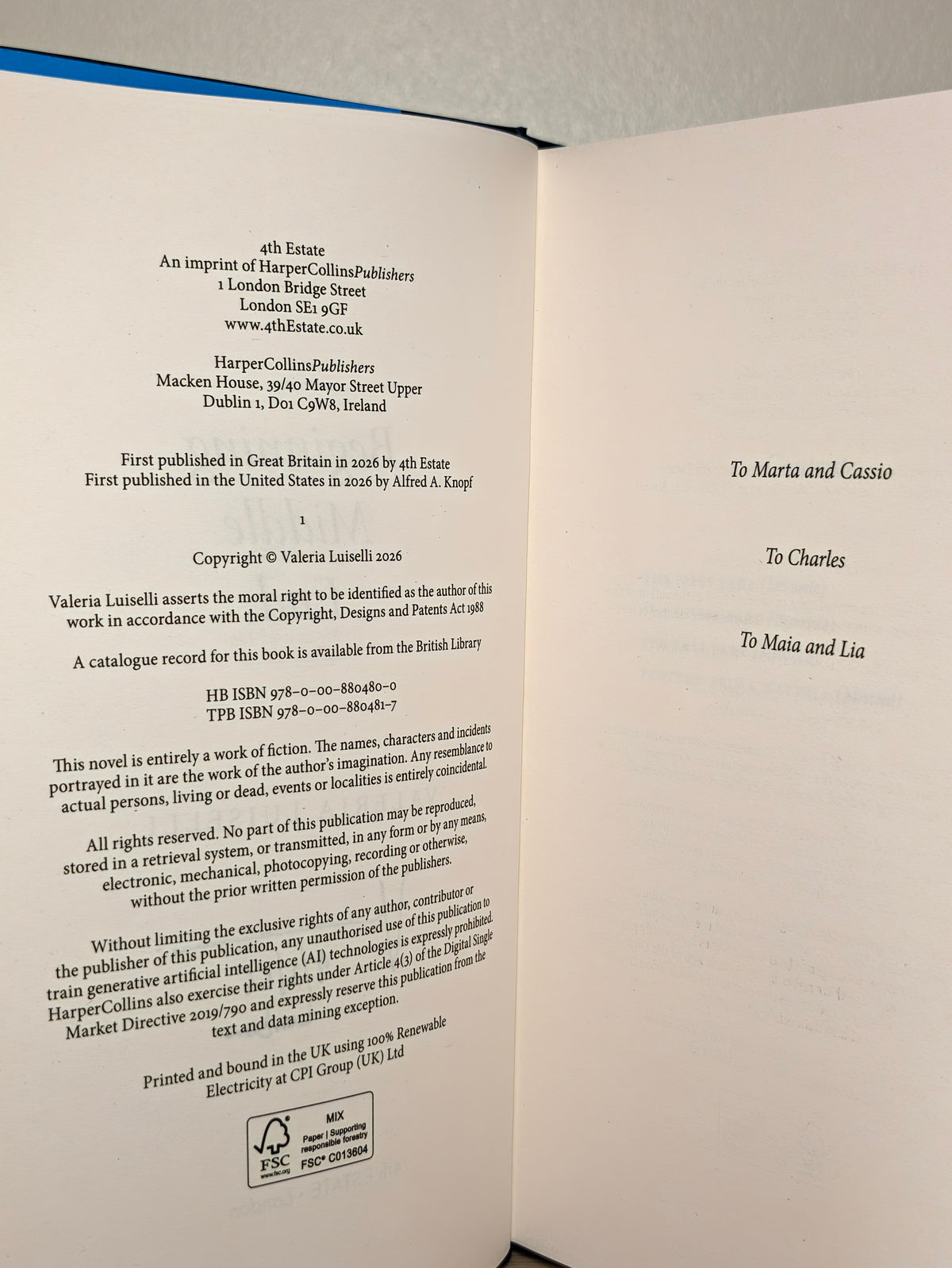 Beginning Middle End by Valeria Luiselli (Signed Dated First Edition)