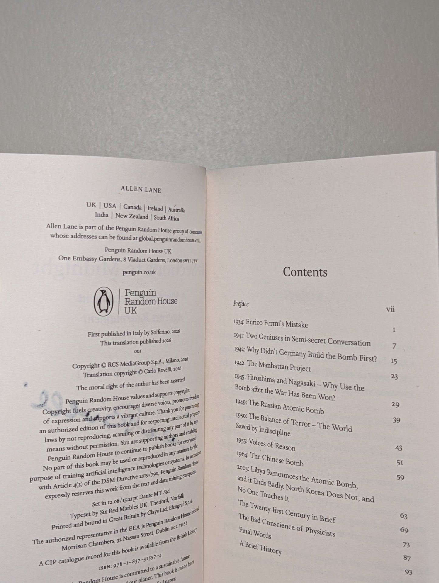 85 Seconds to Midnight by Carlo Rovelli (Signed First Edition) - Fialta Books