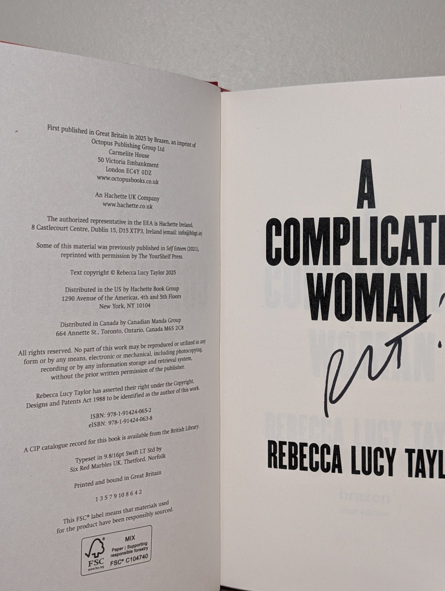 A Complicated Woman by Rebecca Lucy Taylor (Signed First Edition) - Fialta Books