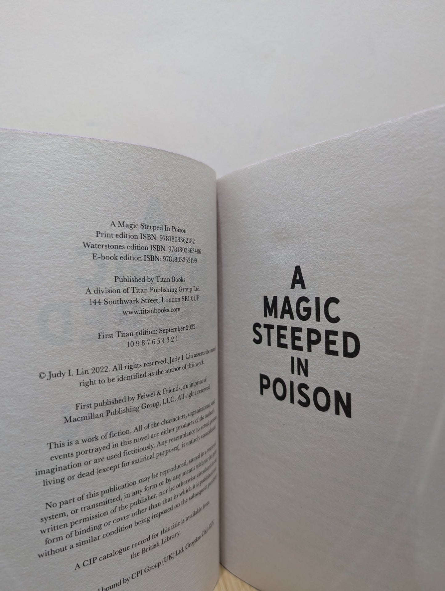 A Magic Steeped In Poison by Judy I. Lin (Signed First Edition with sprayed edges) - Fialta Books