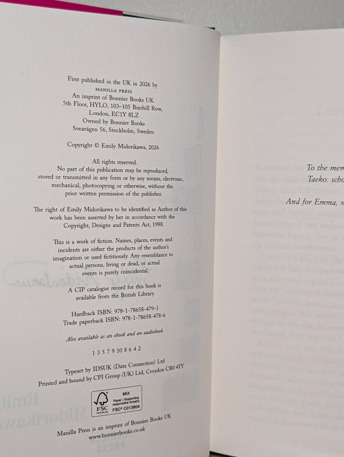 A Tiny Speck of Black and Then Nothing by Emily Midorikawa (Signed First Edition) - Fialta Books