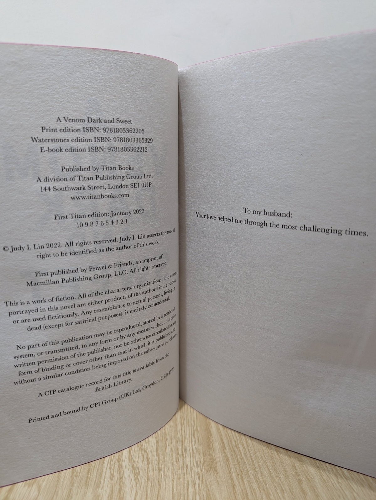 A Venom Dark and Sweet: The Book of Tea 2 by Judy I. Lin (Signed First Edition with sprayed edges) - Fialta Books