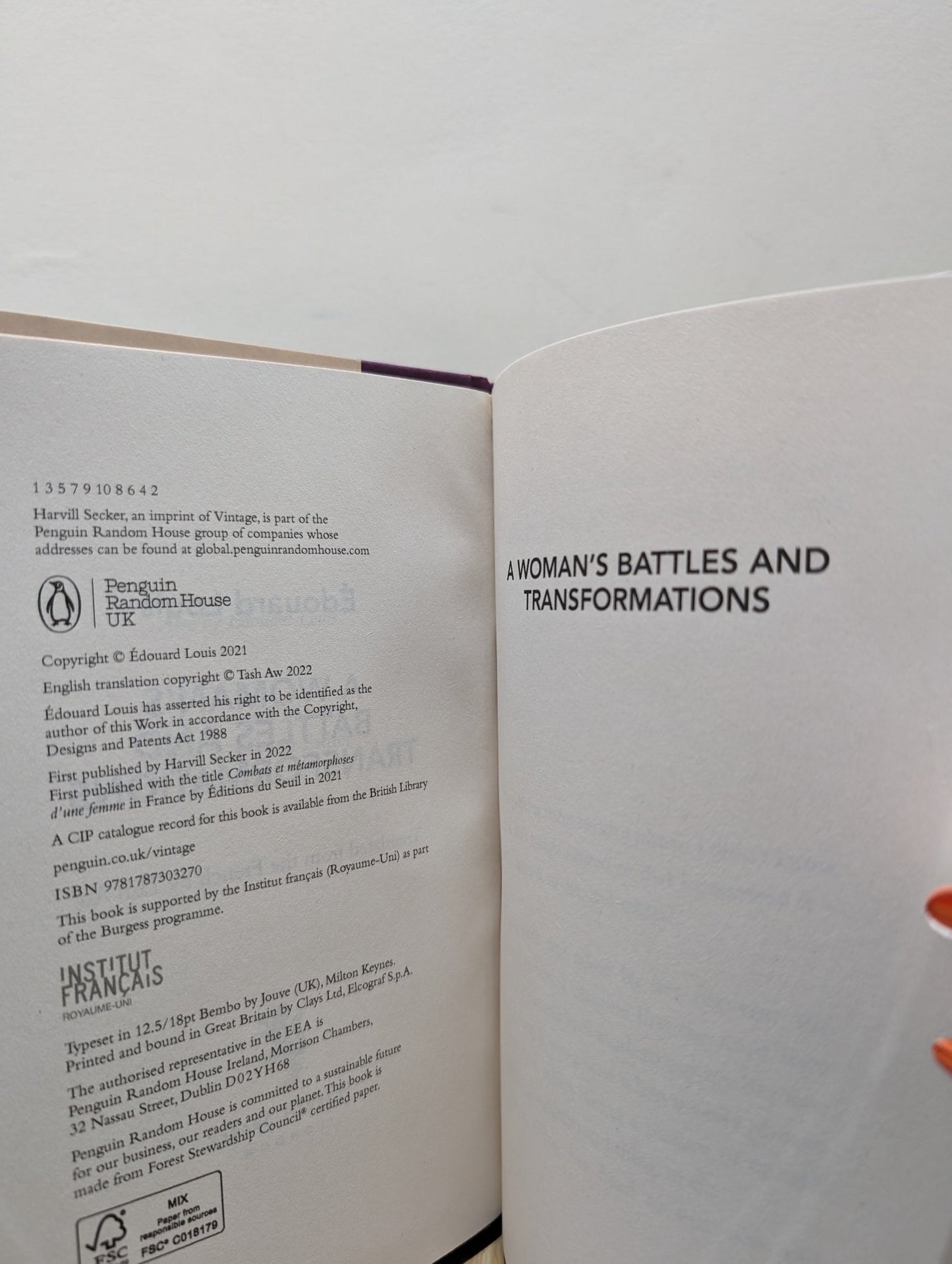 A Woman's Battles and Transformations by Edouard Louis (First Edition) - Fialta Books