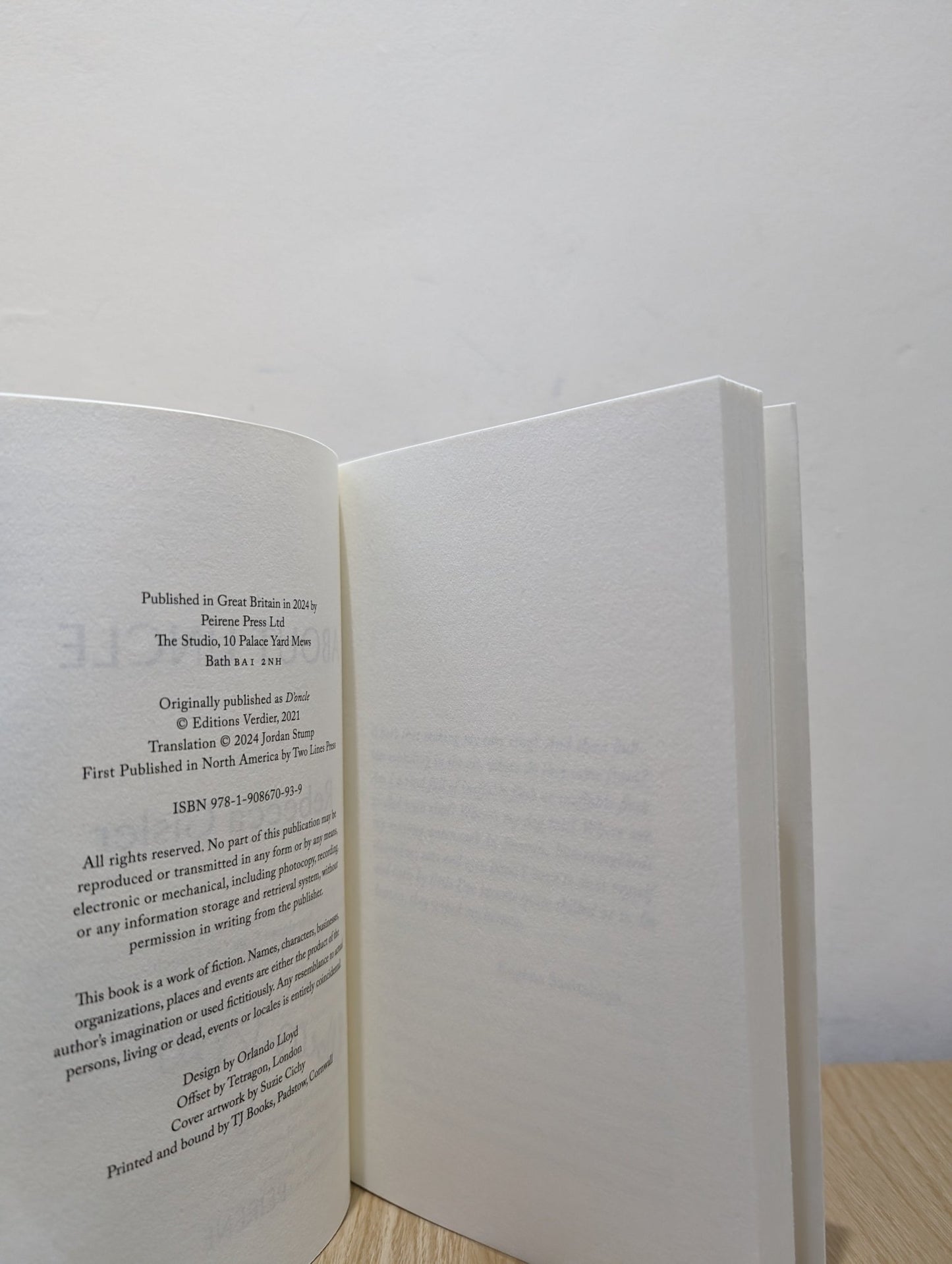 About Uncle by Rebecca Gisler (Signed First Edition) - Fialta Books