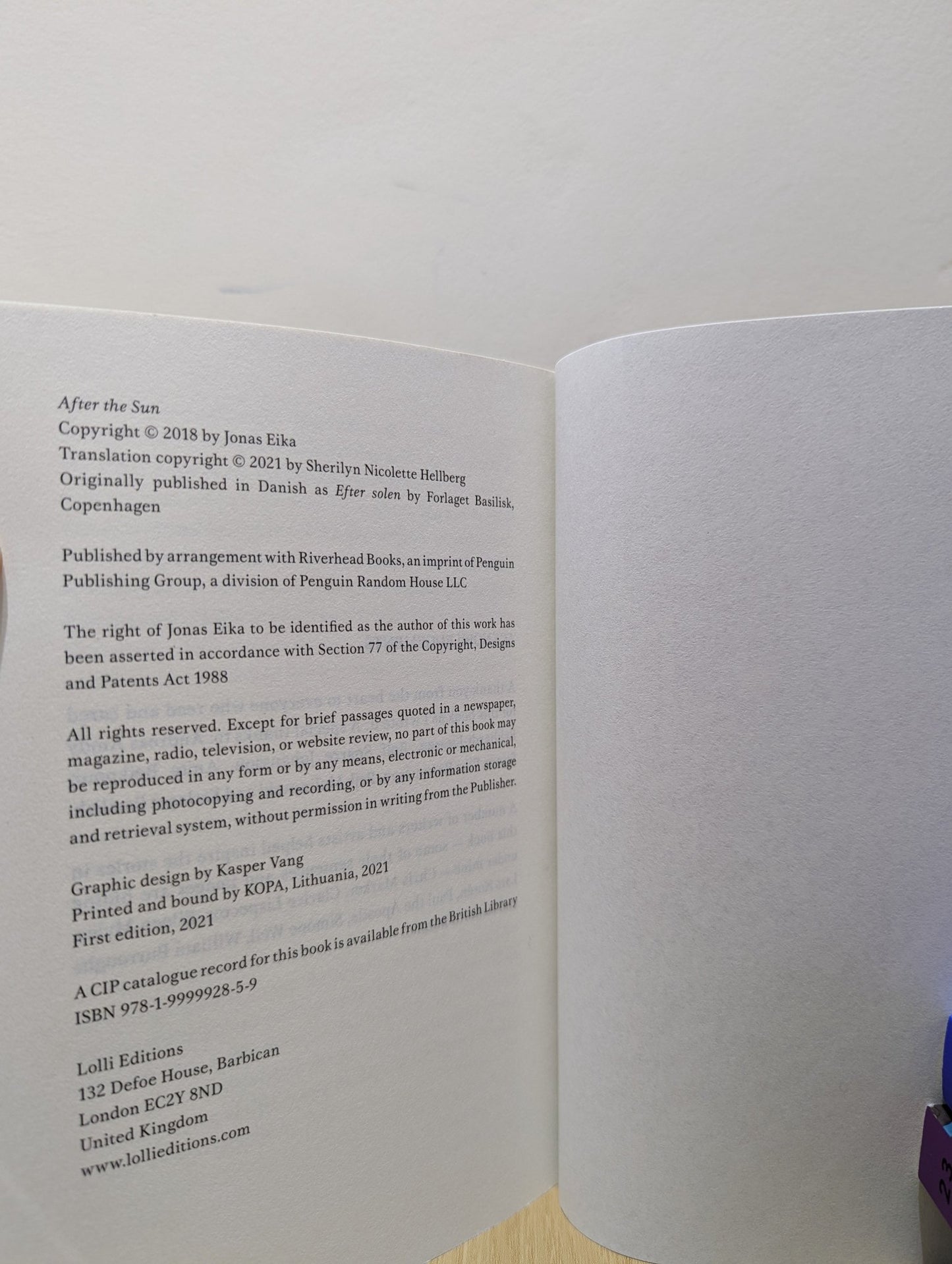 After the Sun by Jonas Eika (First Edition) - Fialta Books