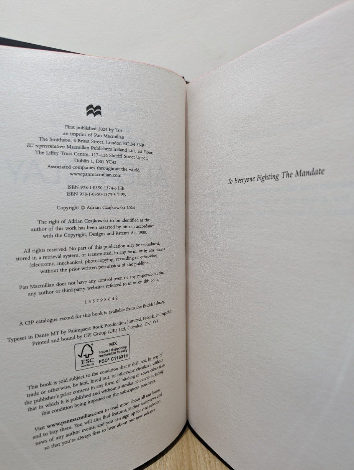 Alien Clay by Adrian Tchaikovsky (Signed First Edition with sprayed edges) - Fialta Books