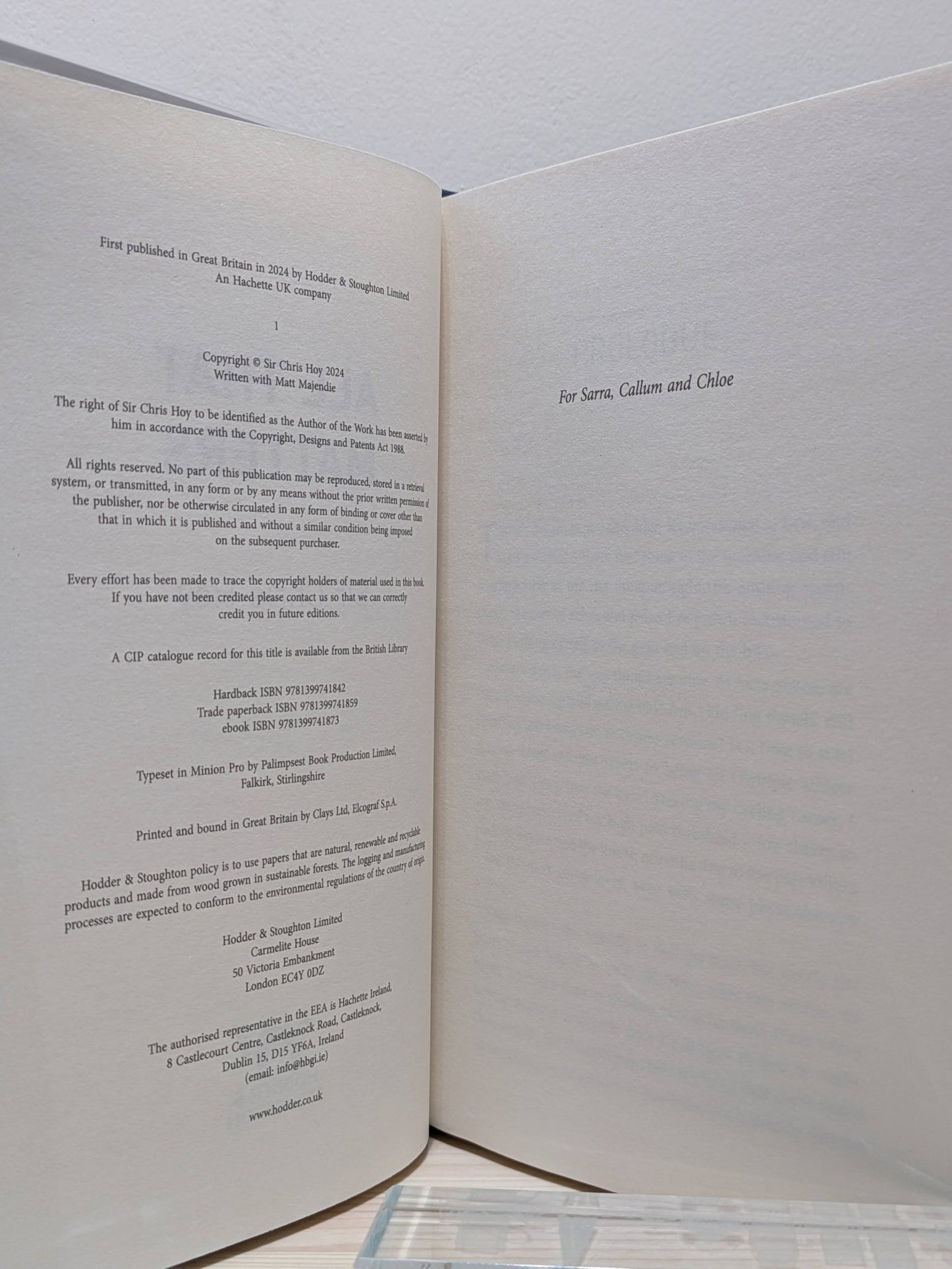 All That Matters by Sir Chris Hoy (Signed First Edition) - Fialta Books