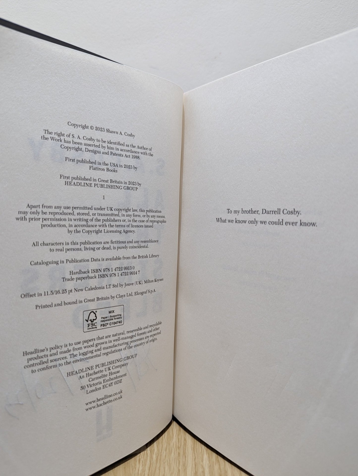 All The Sinners Bleed by S. A. Cosby (Signed Dated First Edition) - Fialta Books