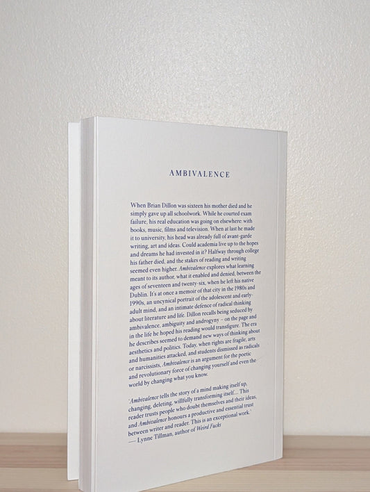 Ambivalence by Brian Dillon (Signed First Edition) - Fialta Books