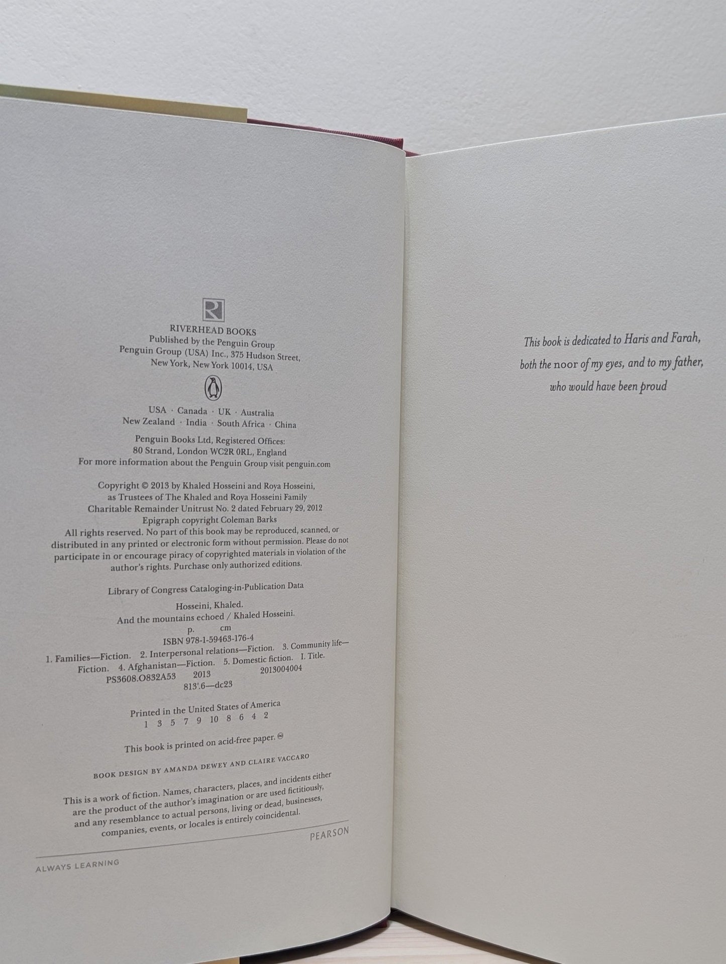 And the Mountains Echoed by Khaled Hosseini (Signed) - Fialta Books