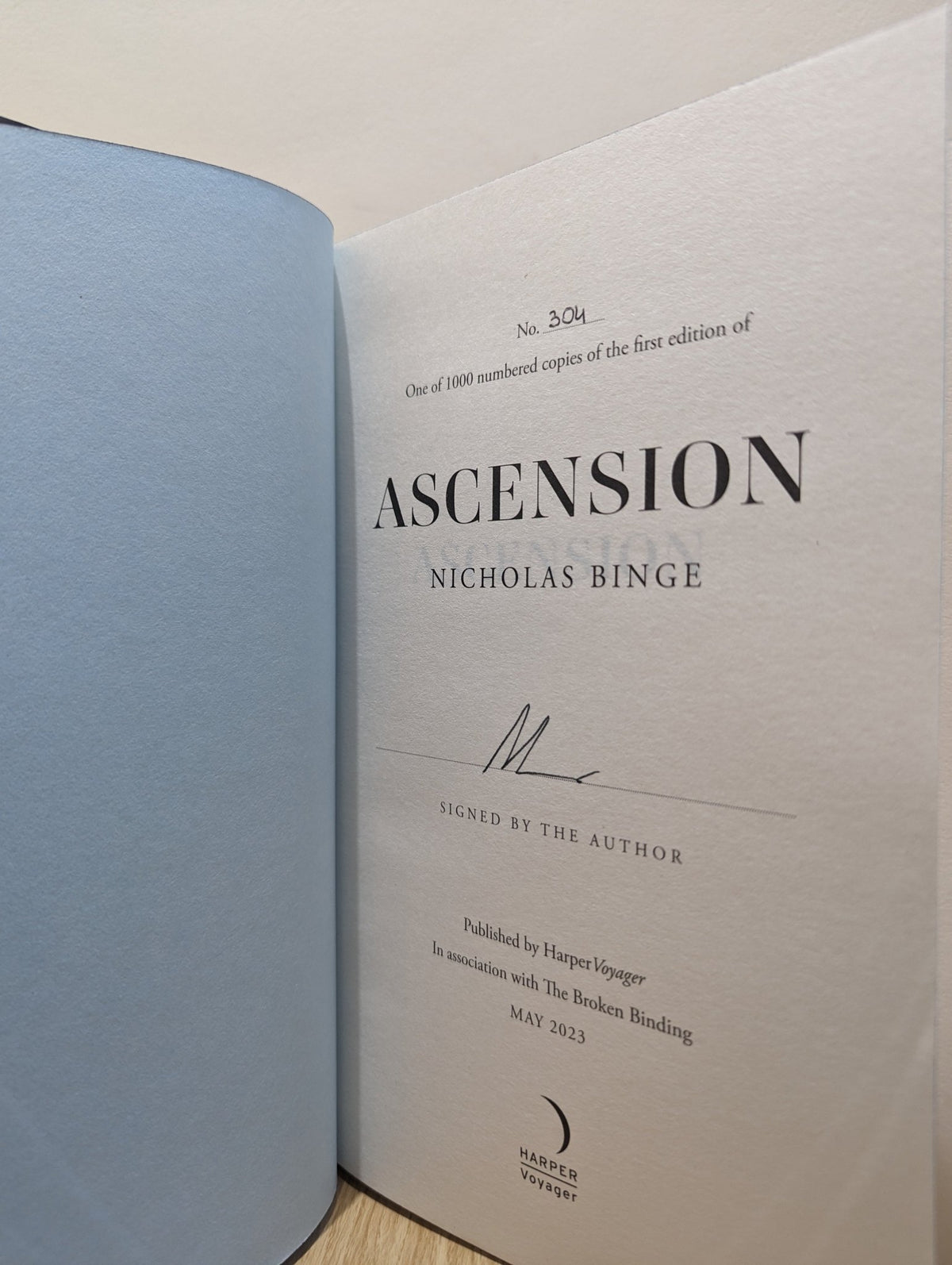 Ascension by Nicholas Binge (Signed First Edition with sprayed edges) - Fialta Books