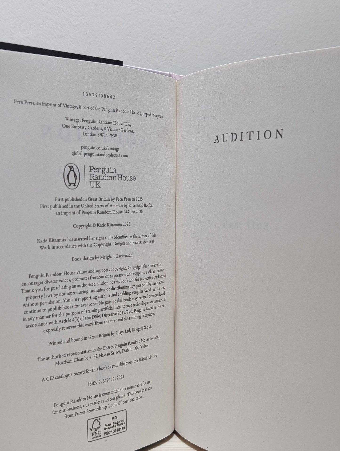 Audition by Katie Kitamura (First Edition) - Fialta Books