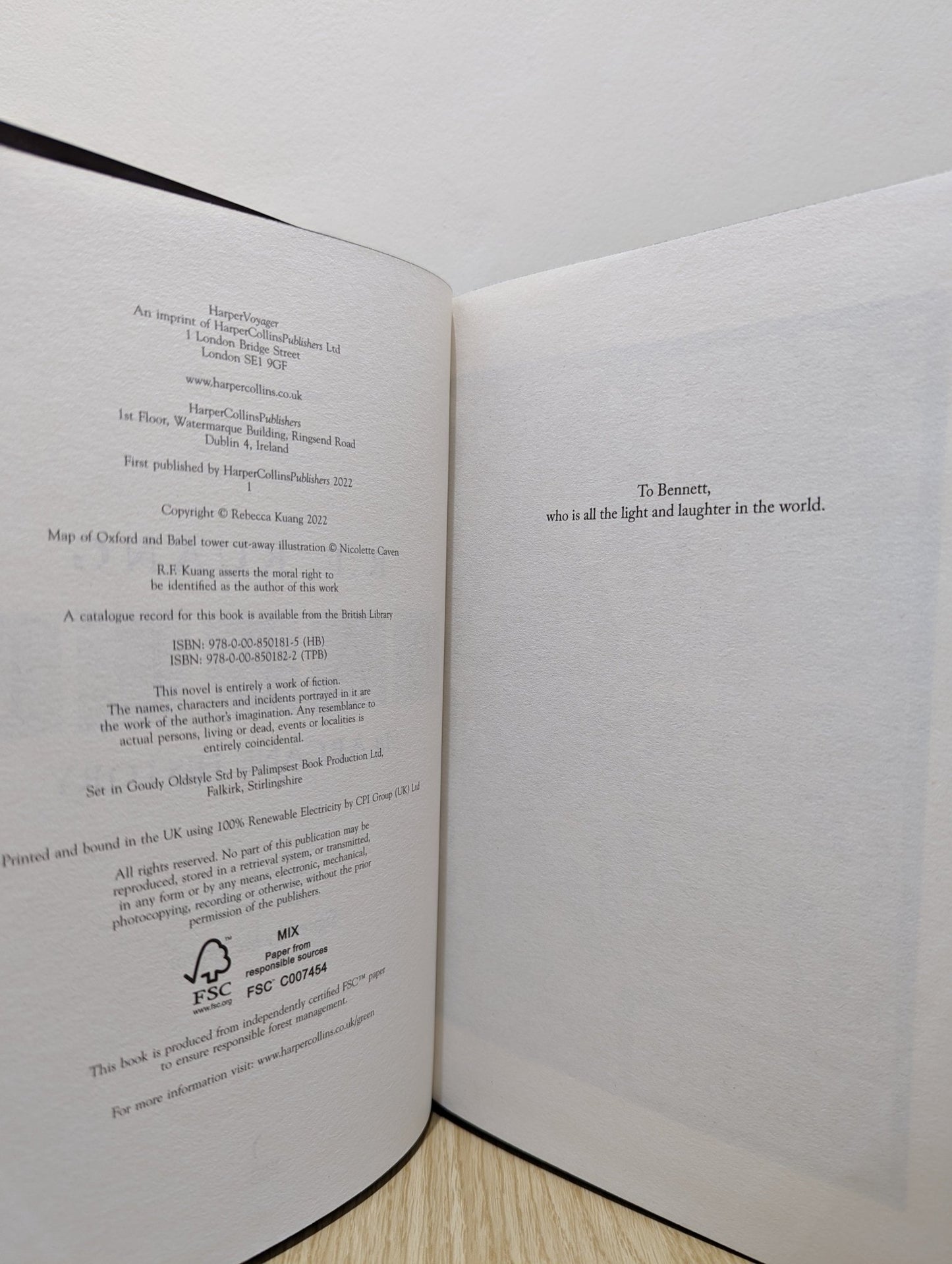 Babel by R.F. Kuang (Signed First Edition with sprayed edges) - Fialta Books