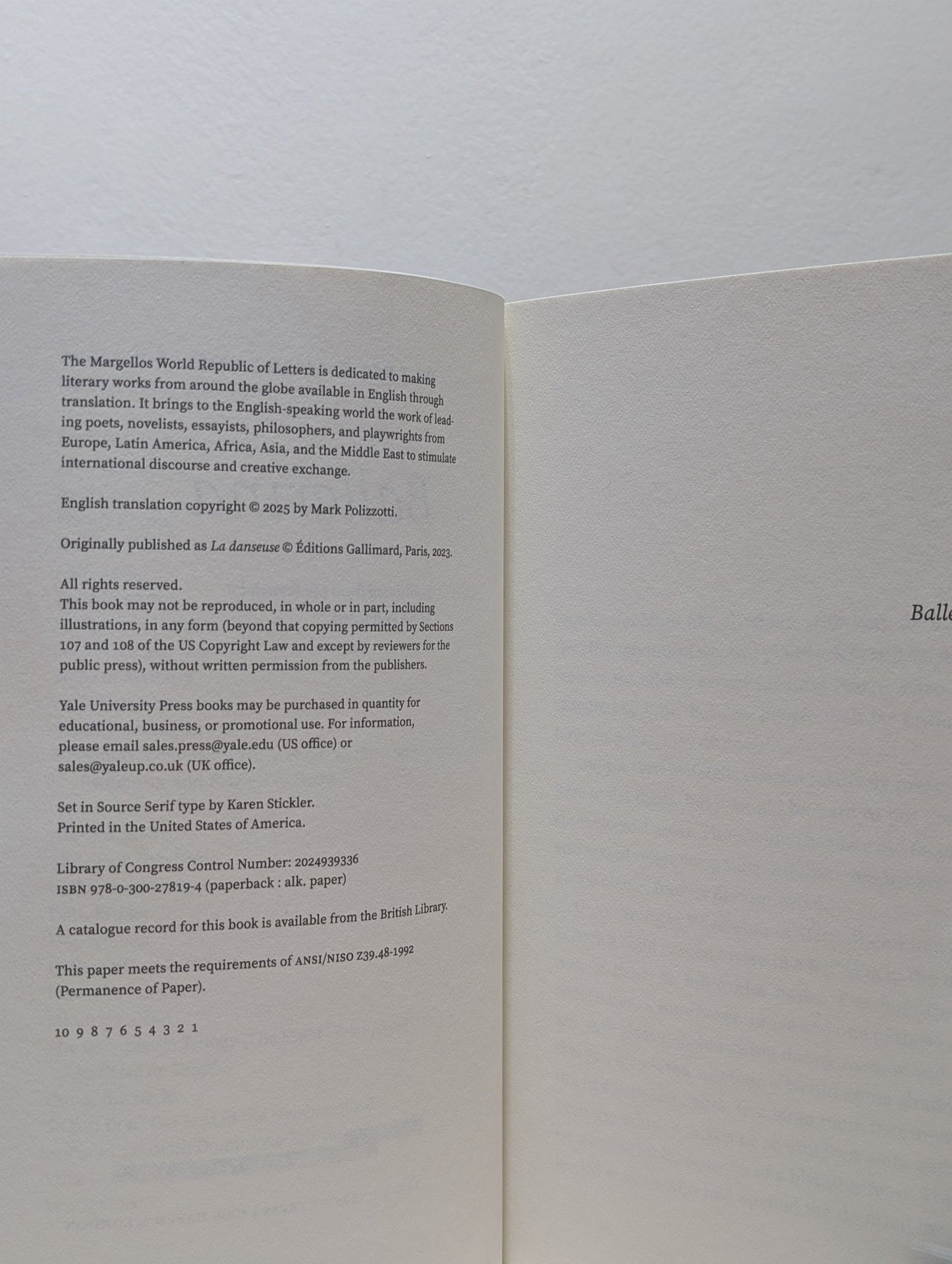 Ballerina by Patrick Modiano (First Edition) - Fialta Books