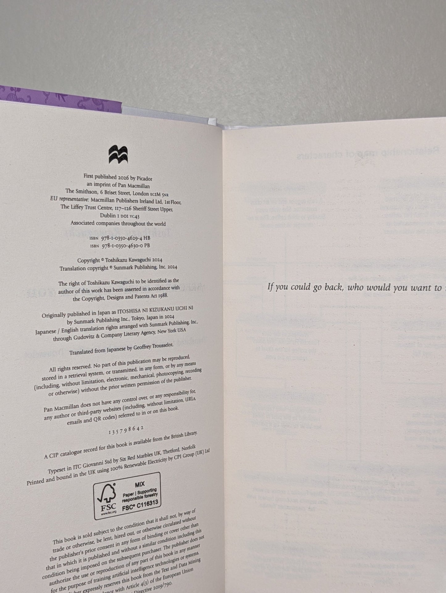 Before I Knew I Loved You by Toshikazu Kawaguchi (Signed First Edition with sprayed edges) - Fialta Books