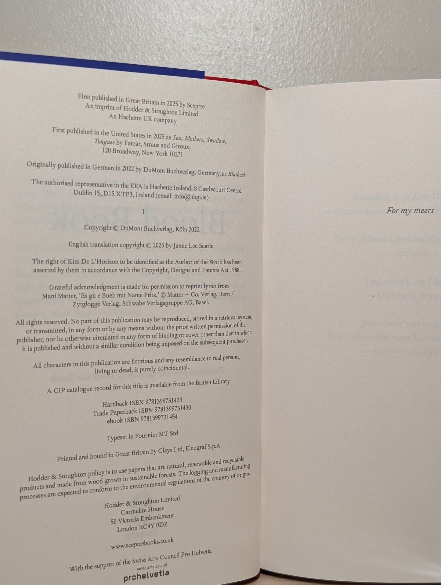 Blood Book by Kim De L'Horizon (First Edition) - Fialta Books