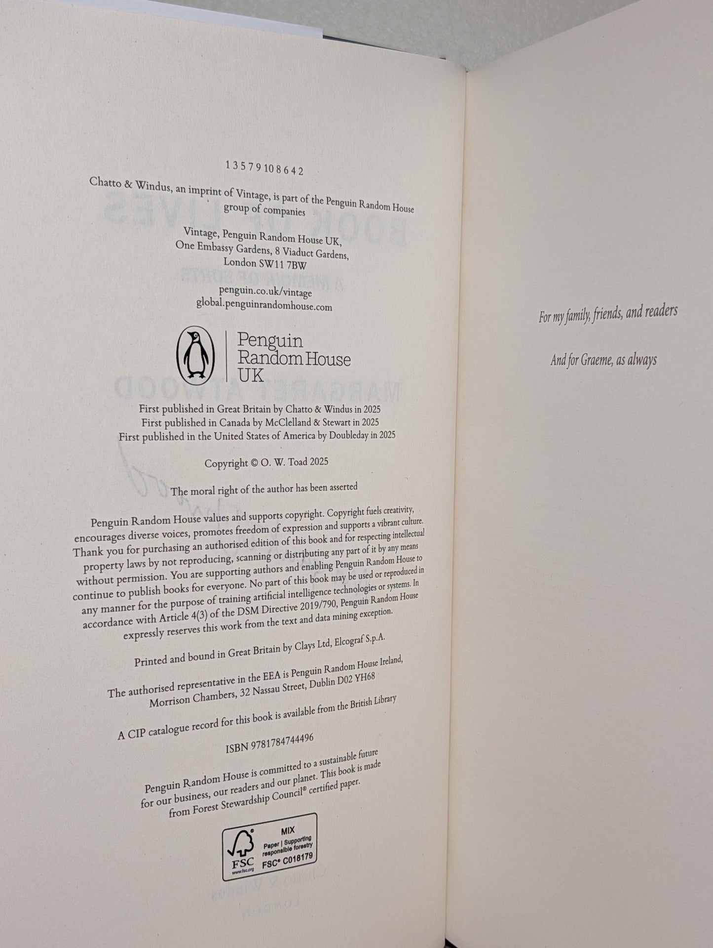 Book of Lives by Margaret Atwood (Signed First Edition) - Fialta Books