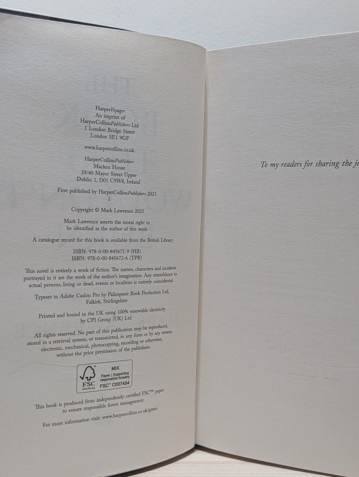 Book That Wouldn't Burn; Book That Broke the World; Book that Held Her Heart by Mark Lawrence (Signed) - Fialta Books