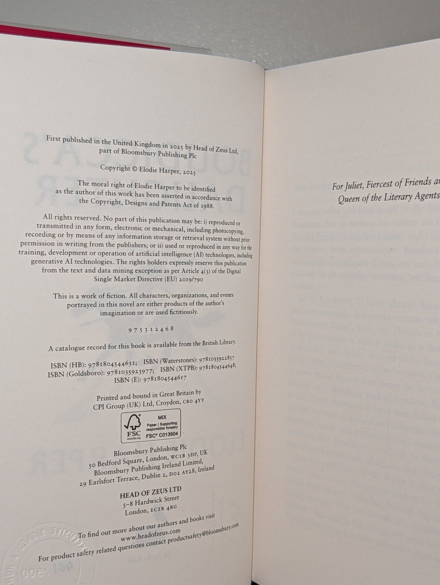Boudicca's Daughter by Elodie Harper (Signed Numbered First Edition with sprayed edges) - Fialta Books
