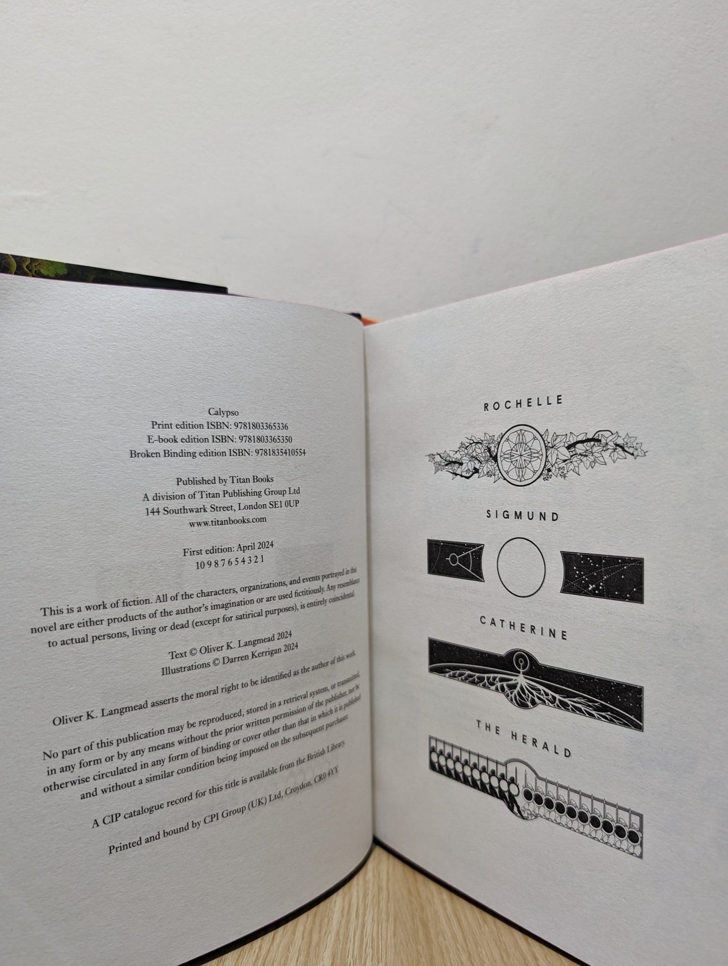 Calypso by Oliver K. Langmead (Signed First Edition with sprayed edges) - Fialta Books