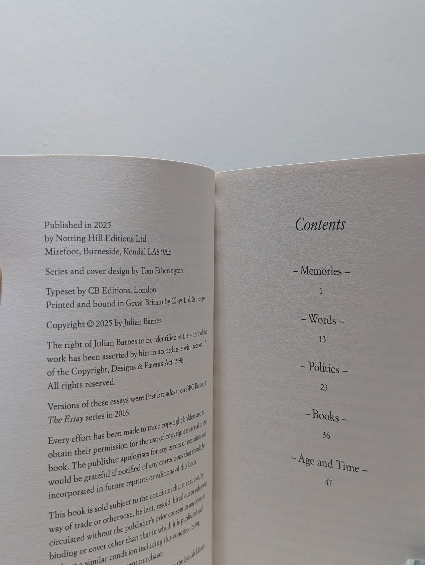 Changing My Mind by Julian Barnes (Signed First Edition) - Fialta Books