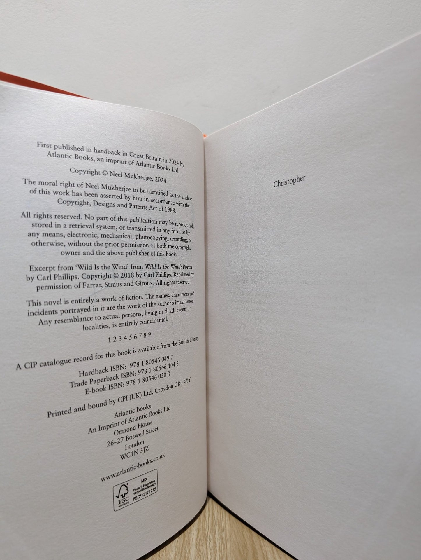 Choice by Neel Mukherjee (Signed First Edition) - Fialta Books