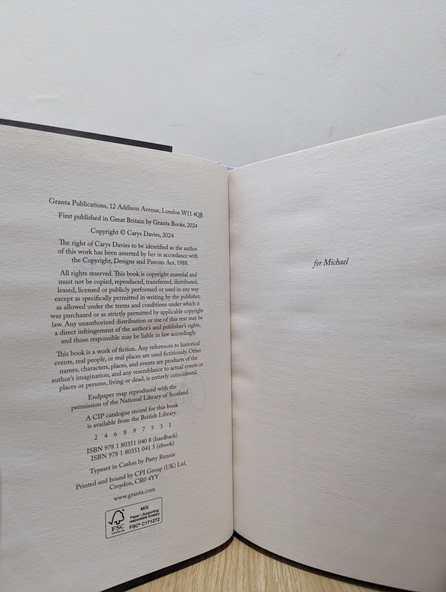 Clear by Carys Davies (Signed First Edition) - Fialta Books