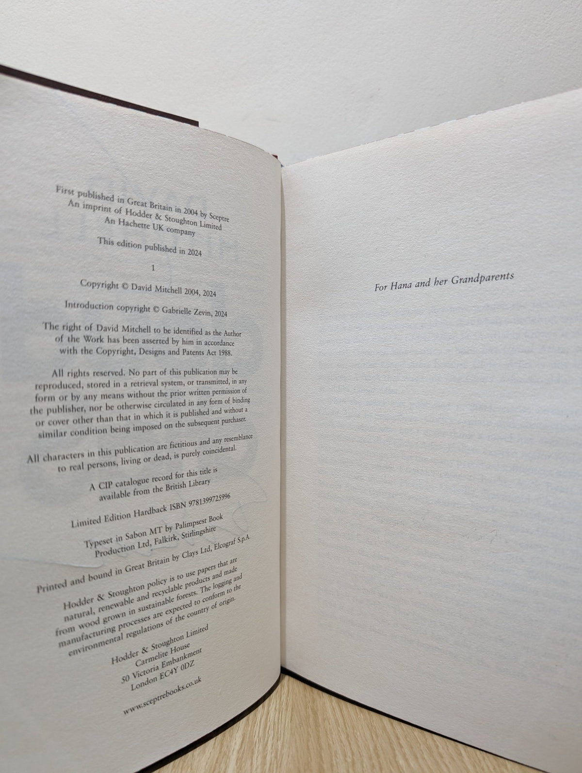 Cloud Atlas: 20th Anniversary Edition by David Mitchell (Signed with sprayed edges) - Fialta Books