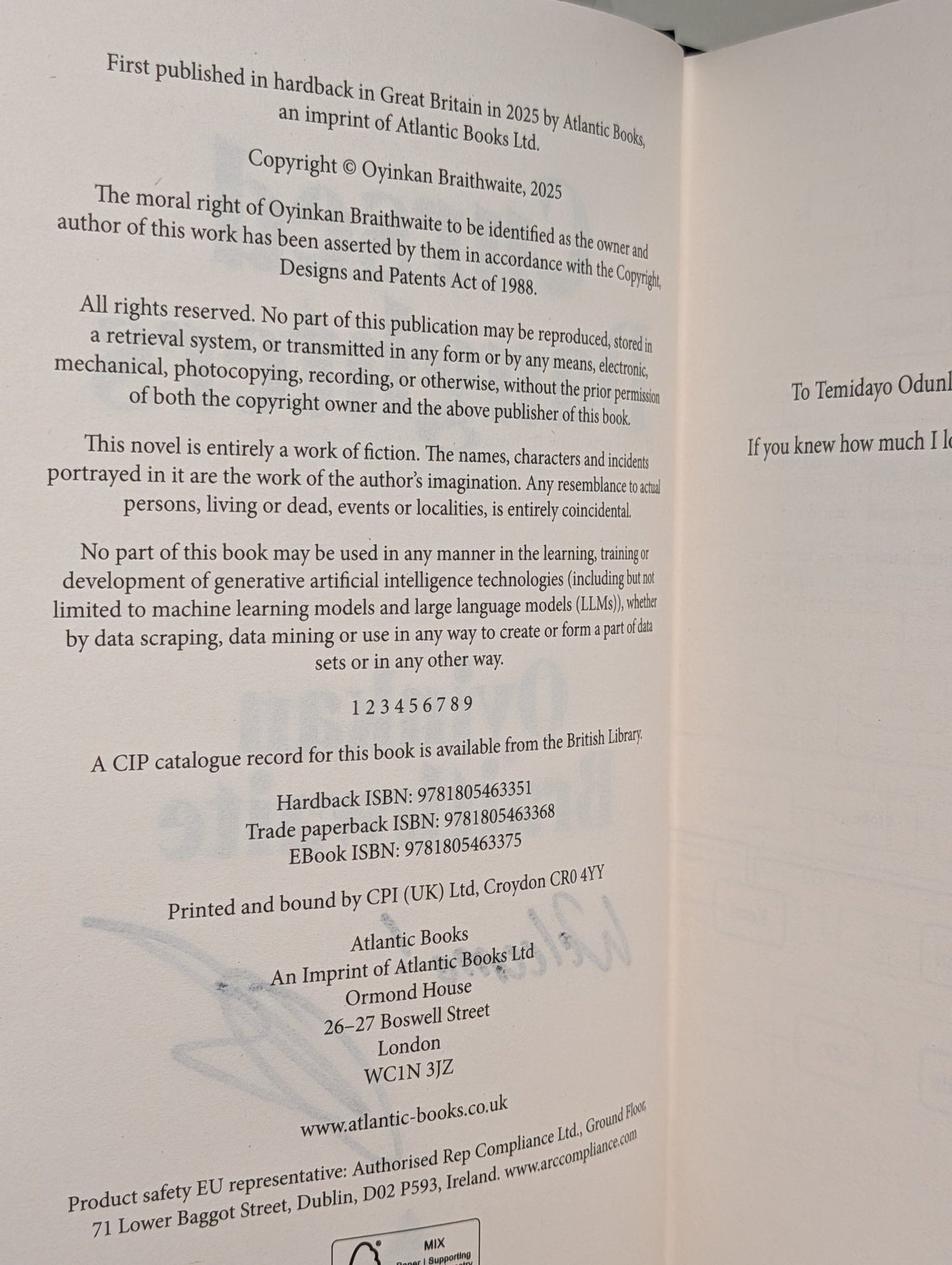 Cursed Daughters by Oyinkan Braithwaite (Signed First Edition with sprayed edges) - Fialta Books