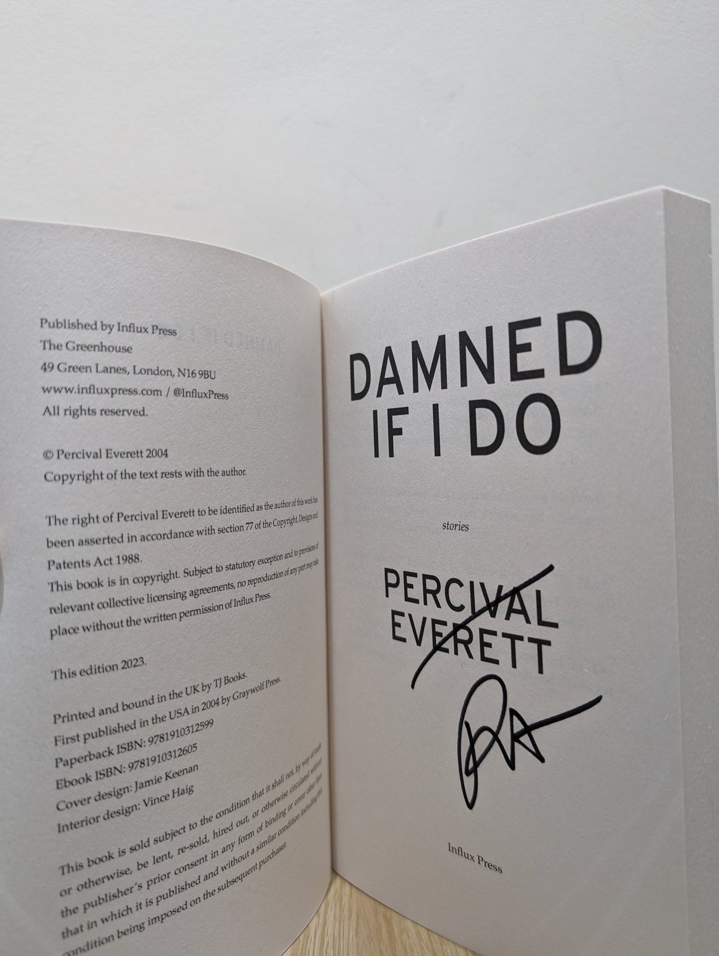 Damned If I Do by Percival Everett (Signed UK First Edition) - Fialta Books