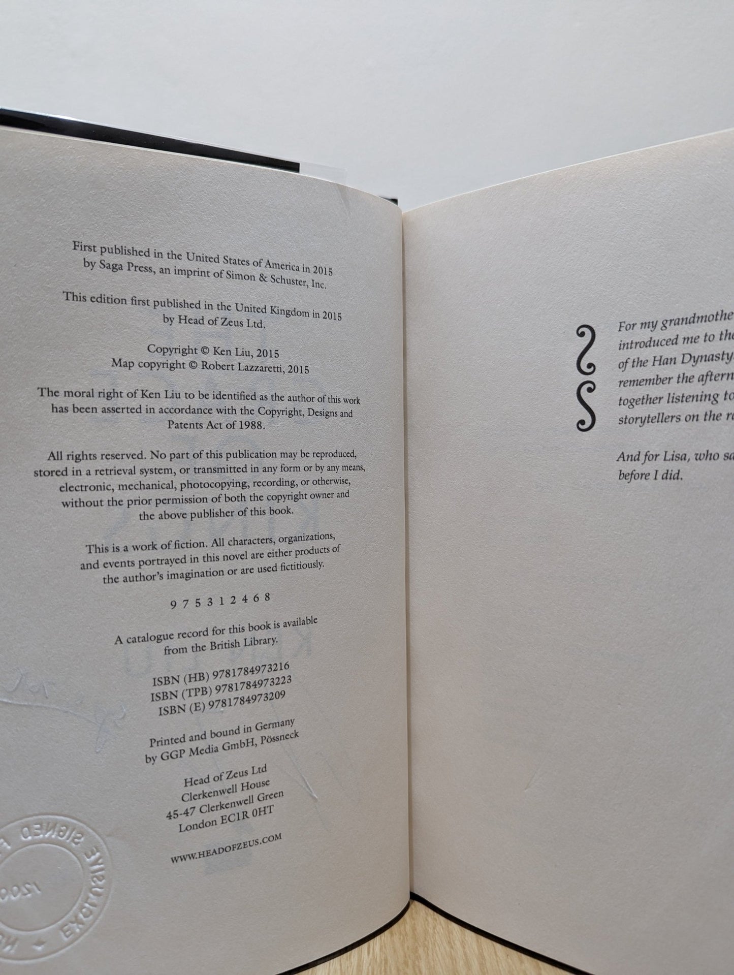 Dandelion Dynasty by Ken Liu (Signed First Edition) - Fialta Books