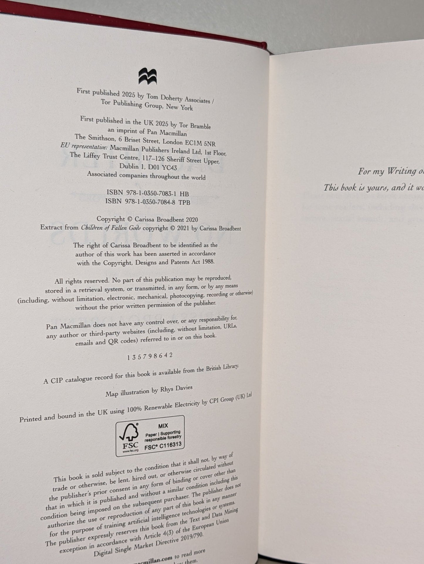 Daughter of No Worlds by Carissa Broadbent (Signed First Edition with sprayed edges) - Fialta Books