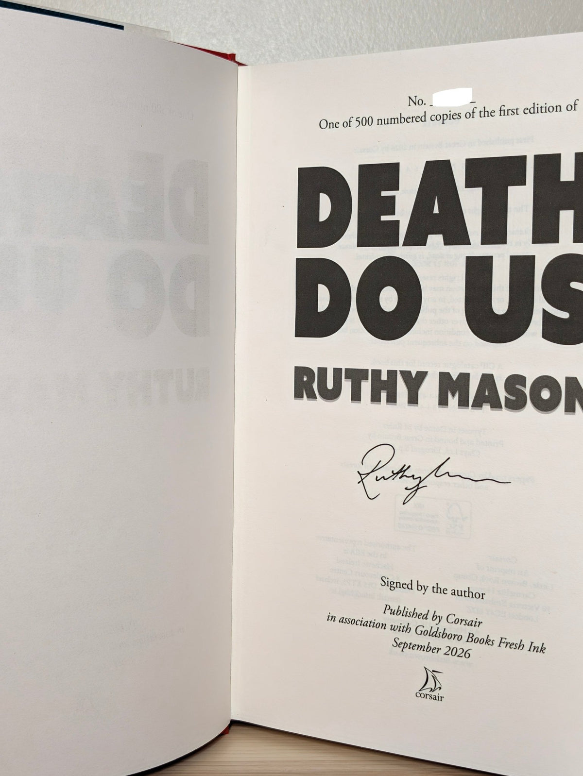Death Do Us by Ruthy Mason (Signed First Edition) - Fialta Books