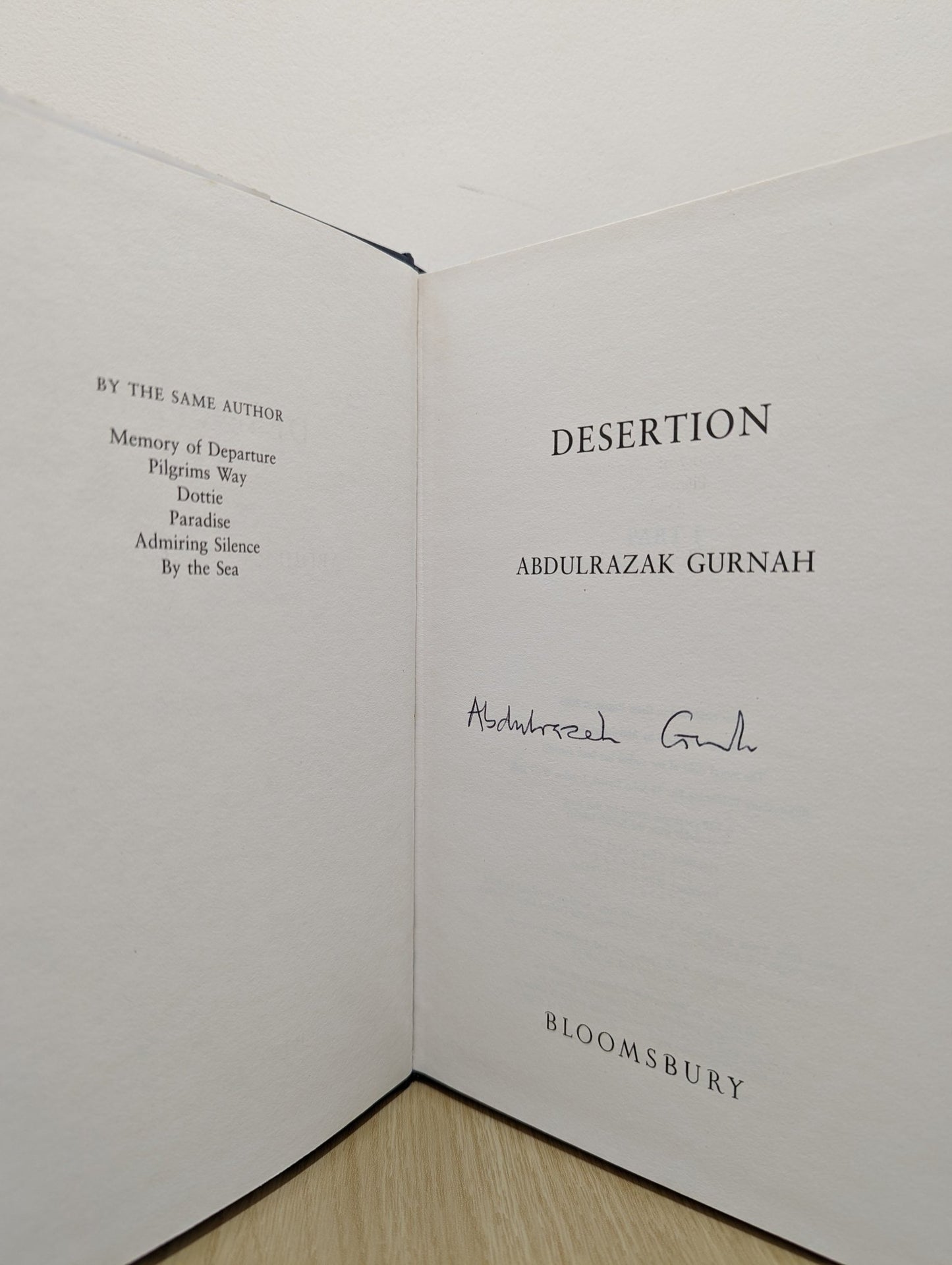 Desertion by Abdulrazak Gurnah (Signed First Edition) - Fialta Books