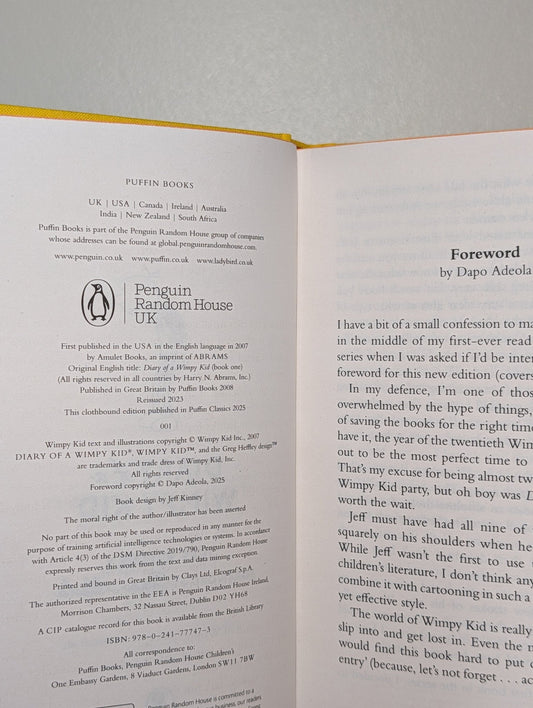 Diary of a Wimpy Kid by Jeff Kinney (Anniversary Clothbound Edition) - Fialta Books