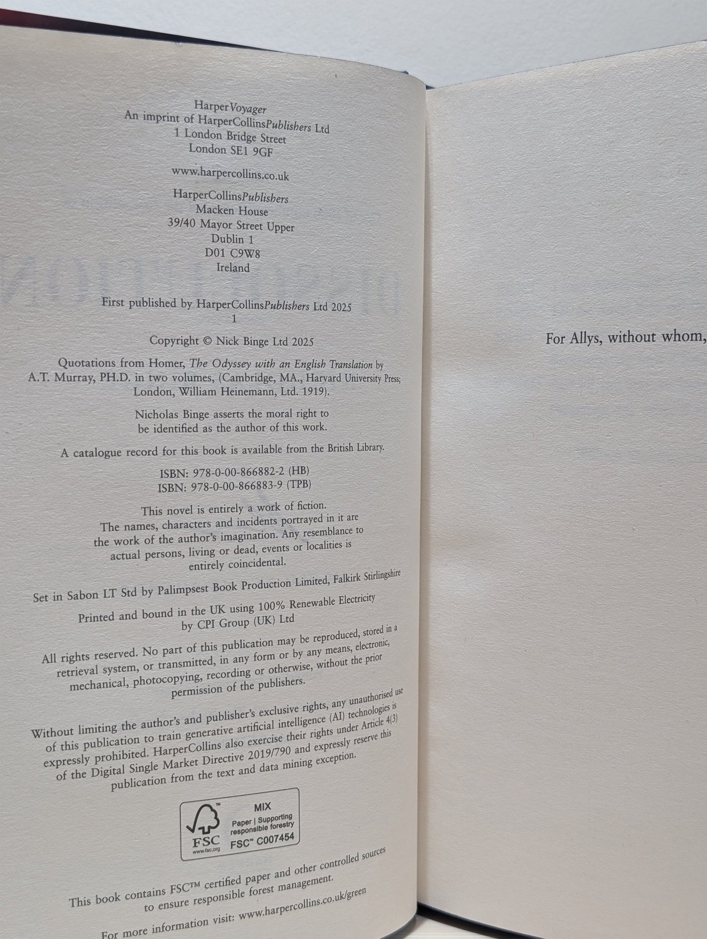 Dissolution by Nicholas Binge (Signed First Edition with sprayed edges) - Fialta Books