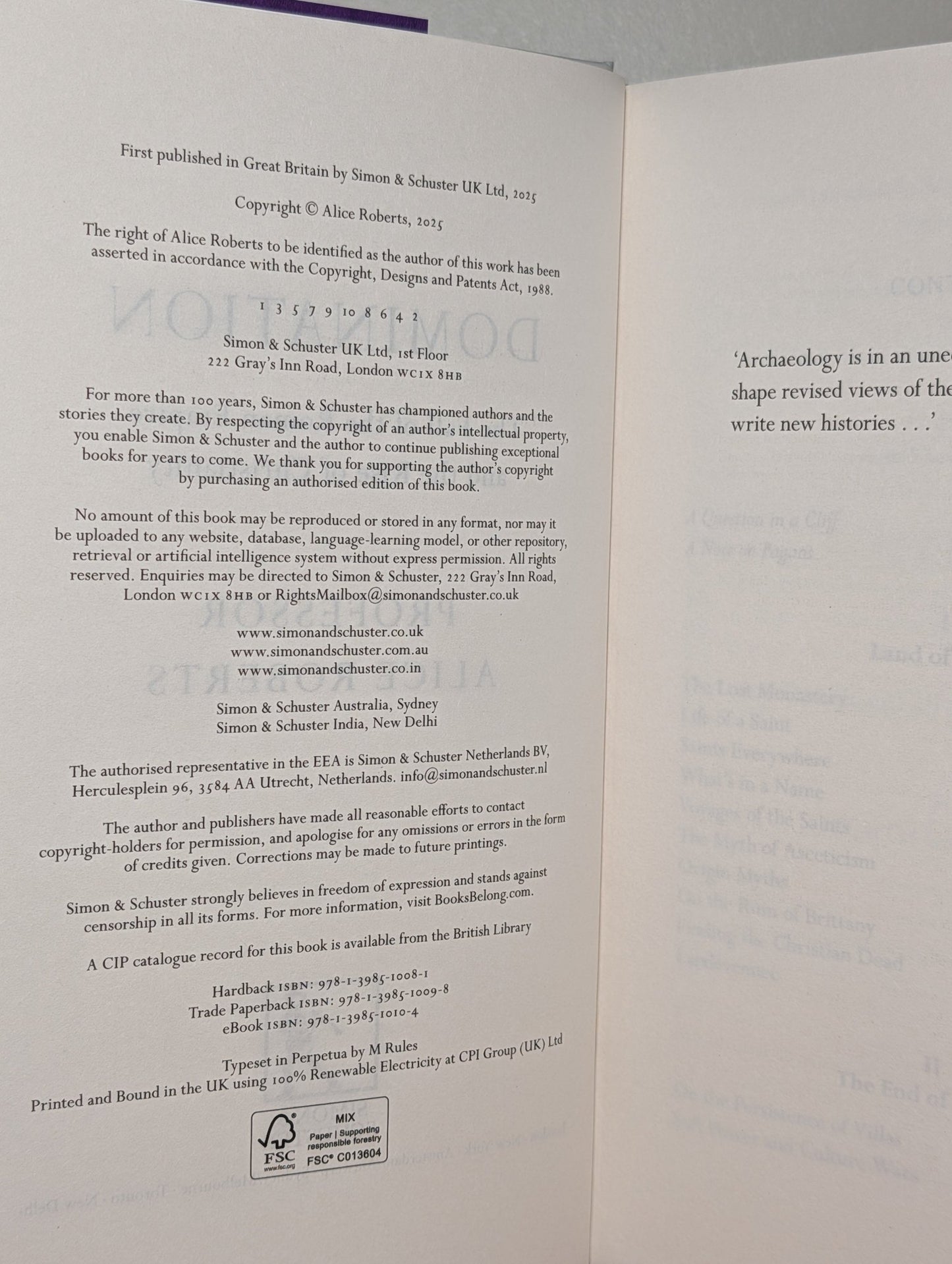 Domination by Alice Roberts (Signed First Edition with sprayed edges) - Fialta Books