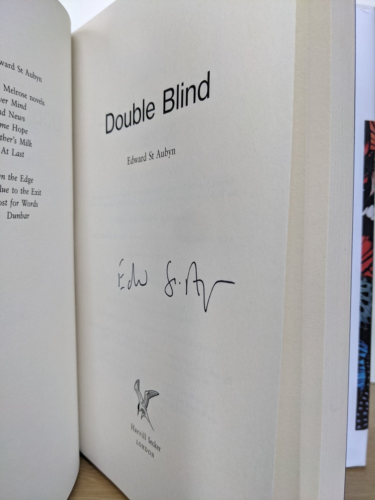 Double Blind by Edward St Aubyn (Signed First Edition) - Fialta Books