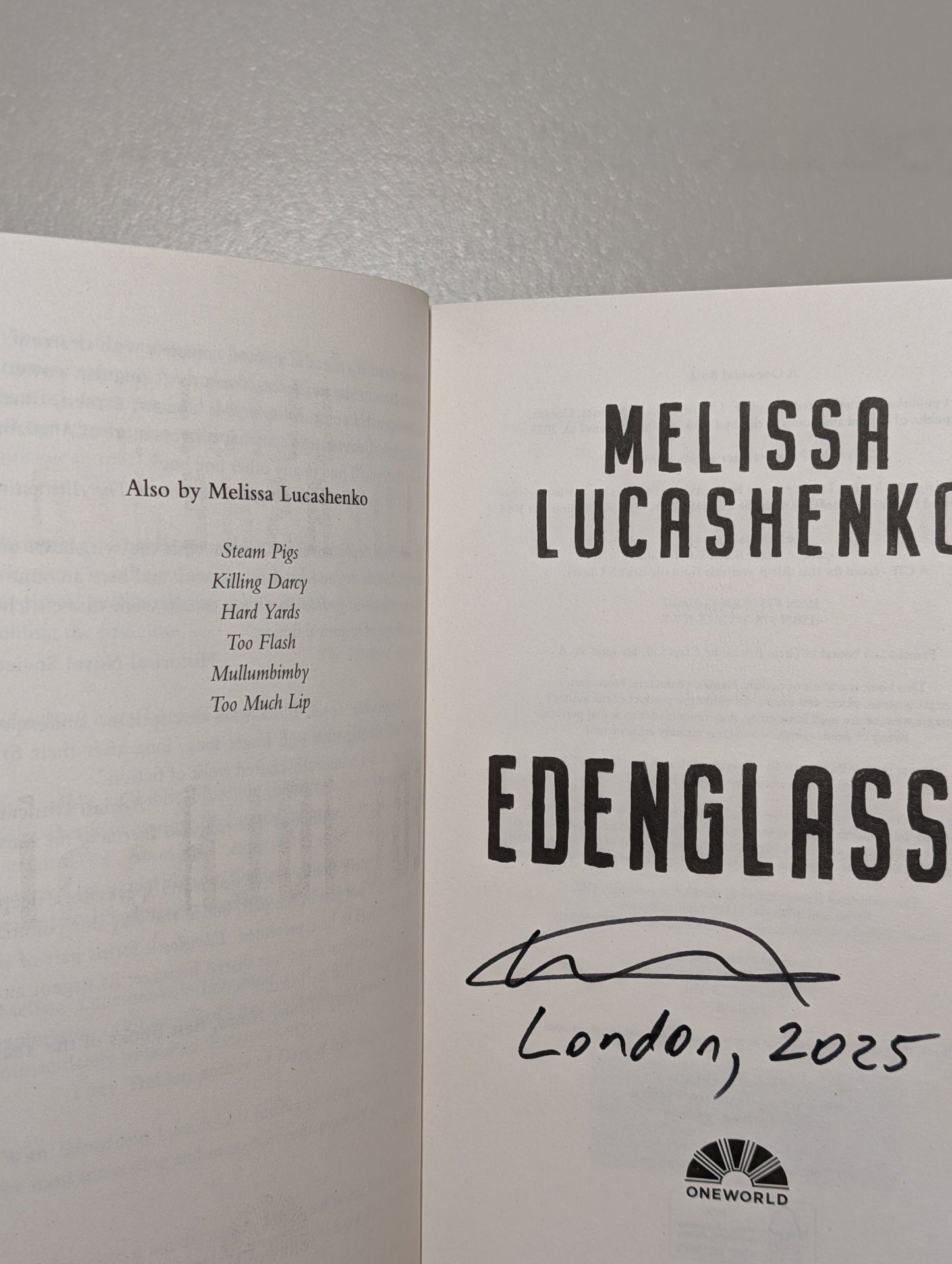 Edenglassie by Melissa Lucashenko (Signed Dated) - Fialta Books