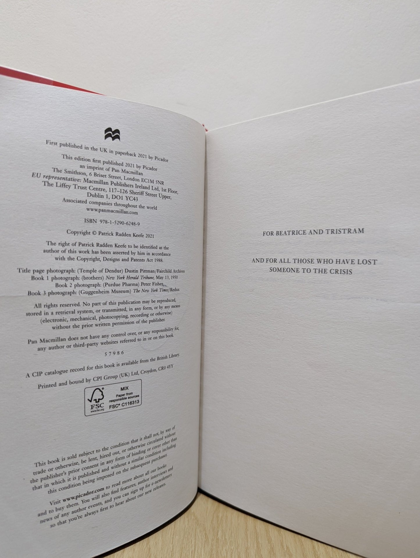 Empire of Pain: The Secret History of the Sackler Dynasty by Patrick Radden Keefe (Signed) - Fialta Books