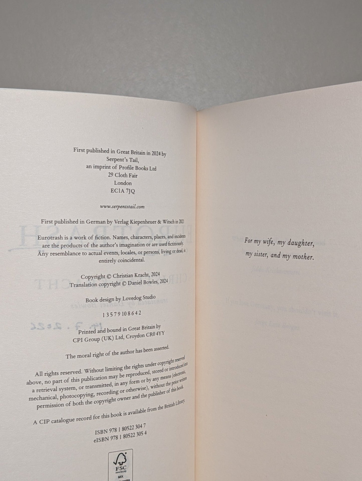 Eurotrash by Christian Kracht (Signed First Edition) - Fialta Books